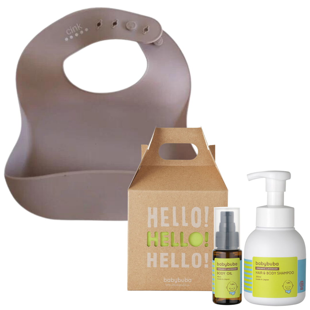 cink×babybuba シリコンビブ+スキンケアギフトセットLO
